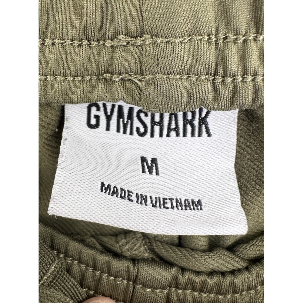 Gymshark Joggers Pants Mens Medium Olive Green Logo Drawstring Athletic Pockets - Picture 5 of 11